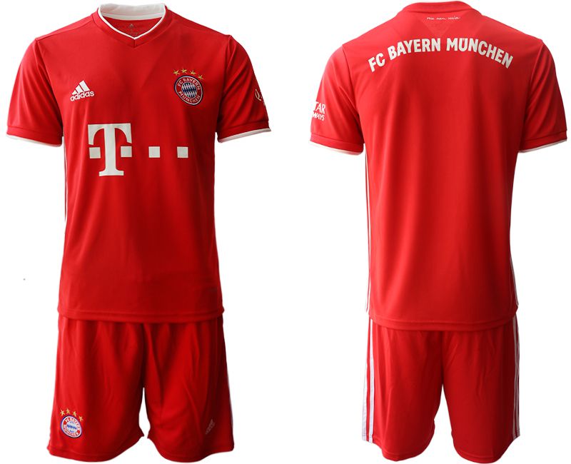 Men 2020-2021 club Bayern Munich home red Soccer Jerseys